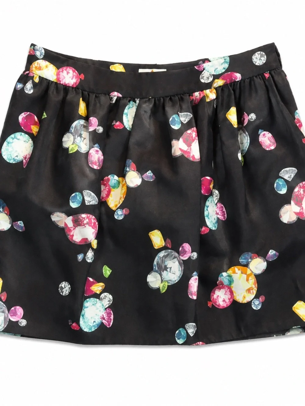 Kate Spade Henrita Gem Print Silk Blend Pleated Mini Skirt Pockets Size 4
